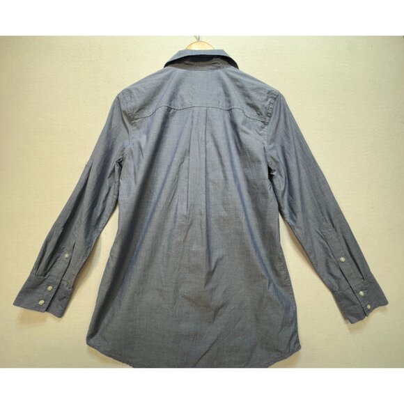 J. Crew Chambray Tunic Shirt Womens Small Blue Long Sleeve Button Front Casual - Picture 9 of 12